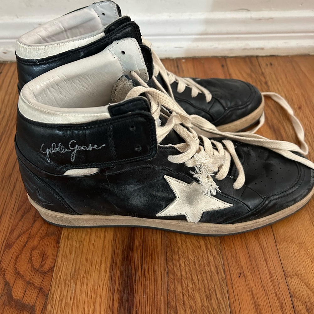 Golden Goose high top Black and White Sky Star Sneakers